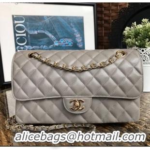 Top Quality Chanel Jumbo Quilted Grained Calfskin Medium Flap Bag CH1546 Grey/Gold