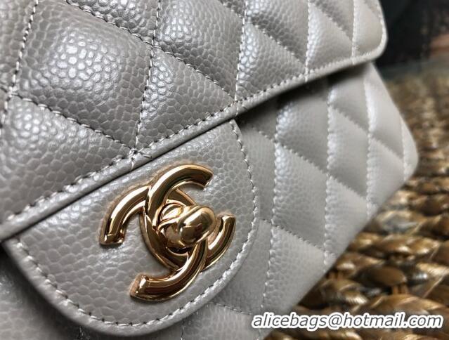 Top Quality Chanel Jumbo Quilted Grained Calfskin Medium Flap Bag CH1546 Grey/Gold