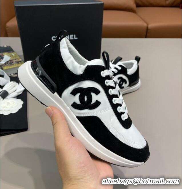 Best Price Chanel Suede and Nylon Sneakers G37122 Black/White 2021