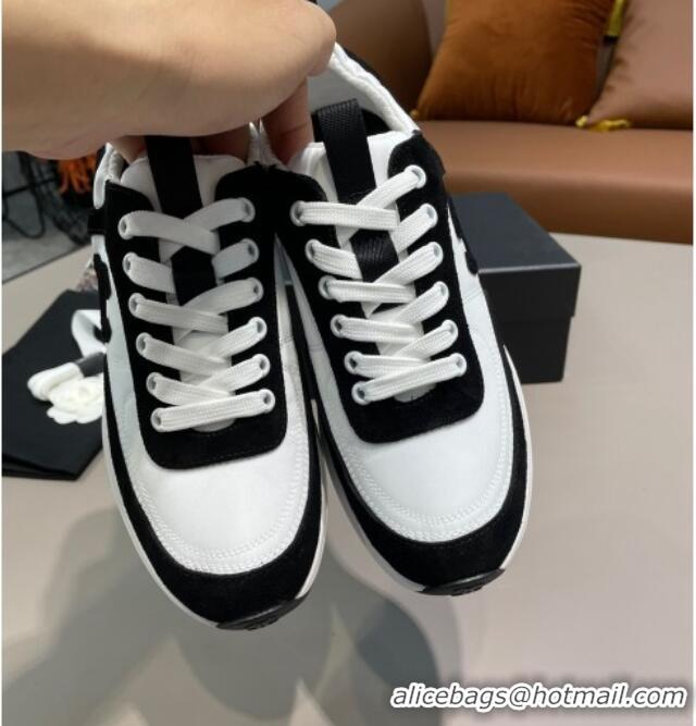 Best Price Chanel Suede and Nylon Sneakers G37122 Black/White 2021