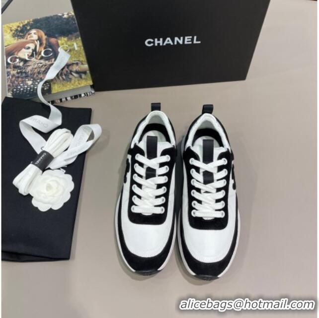 Best Price Chanel Suede and Nylon Sneakers G37122 Black/White 2021