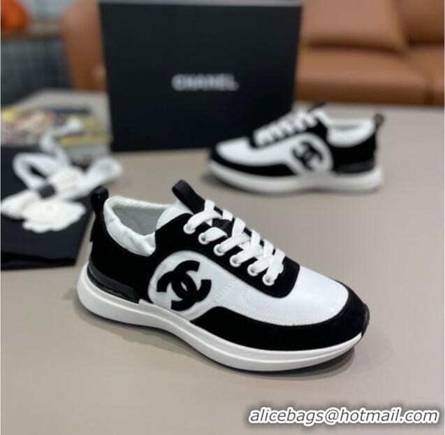 Best Price Chanel Suede and Nylon Sneakers G37122 Black/White 2021