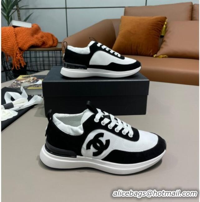 Best Price Chanel Suede and Nylon Sneakers G37122 Black/White 2021