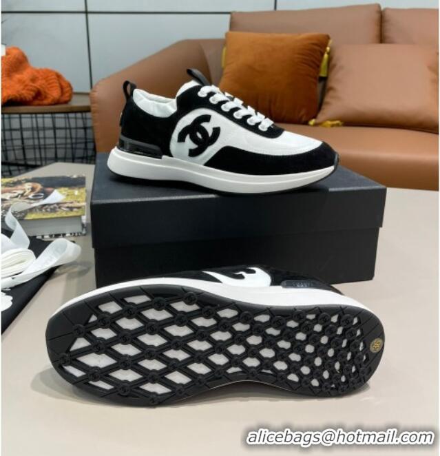 Best Price Chanel Suede and Nylon Sneakers G37122 Black/White 2021