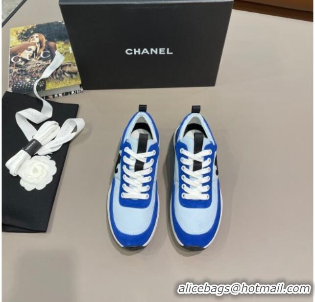 Top Design Chanel Suede and Nylon Sneakers G37122 Royal Blue 2021