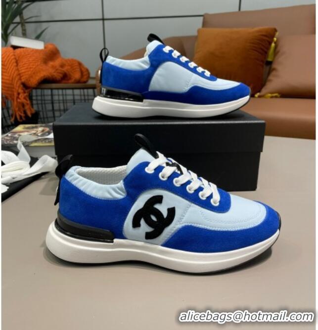 Top Design Chanel Suede and Nylon Sneakers G37122 Royal Blue 2021