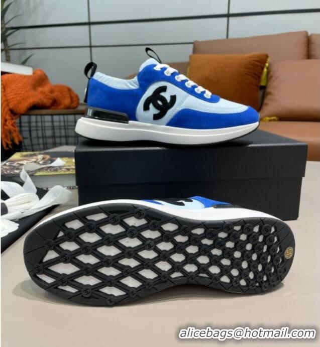 Top Design Chanel Suede and Nylon Sneakers G37122 Royal Blue 2021