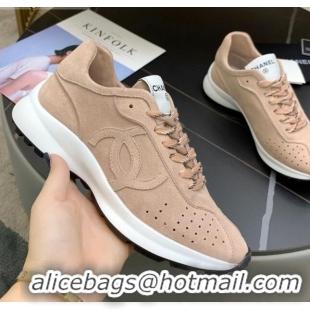 Super Quality Chanel Suede Sneakers G37307 Nude 2021