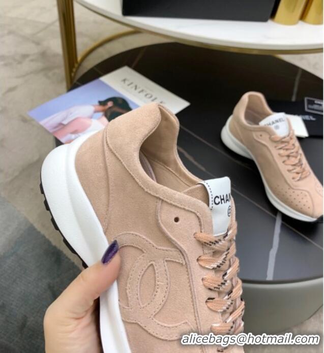 Super Quality Chanel Suede Sneakers G37307 Nude 2021