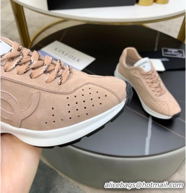 Super Quality Chanel Suede Sneakers G37307 Nude 2021