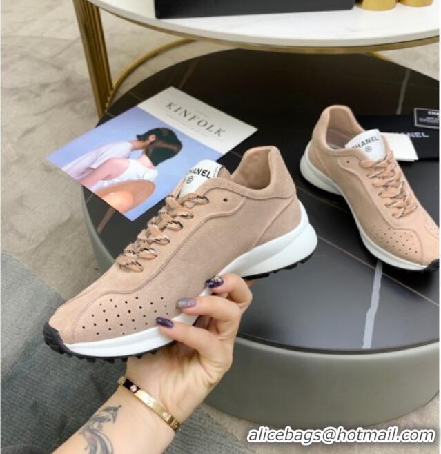 Super Quality Chanel Suede Sneakers G37307 Nude 2021