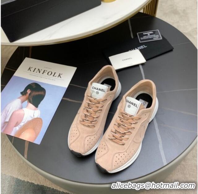 Super Quality Chanel Suede Sneakers G37307 Nude 2021