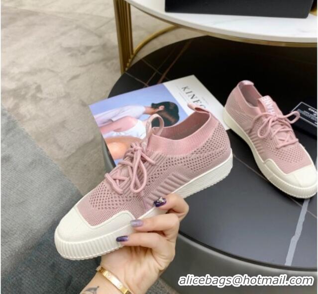 Top Quality Chanel Knit Sock Sneakers 033038 Pink 2021