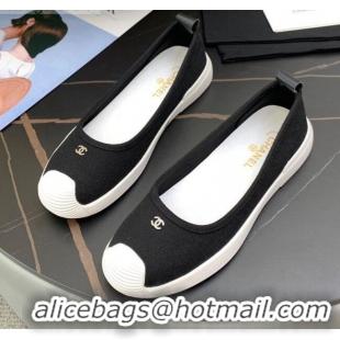 Best Luxury Chanel Canvas Flat Loafers Shoes Black 2021