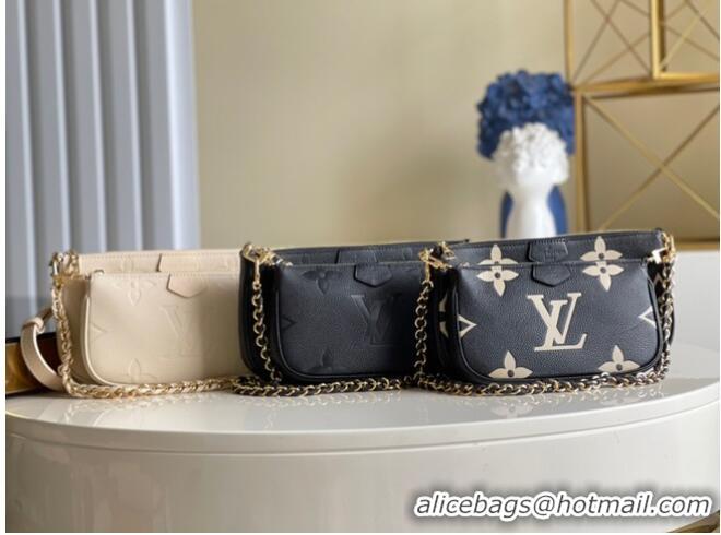 Best Luxury Louis Vuitton MULTI POCHETTE ACCESSOIRES M45777 Black&Cream