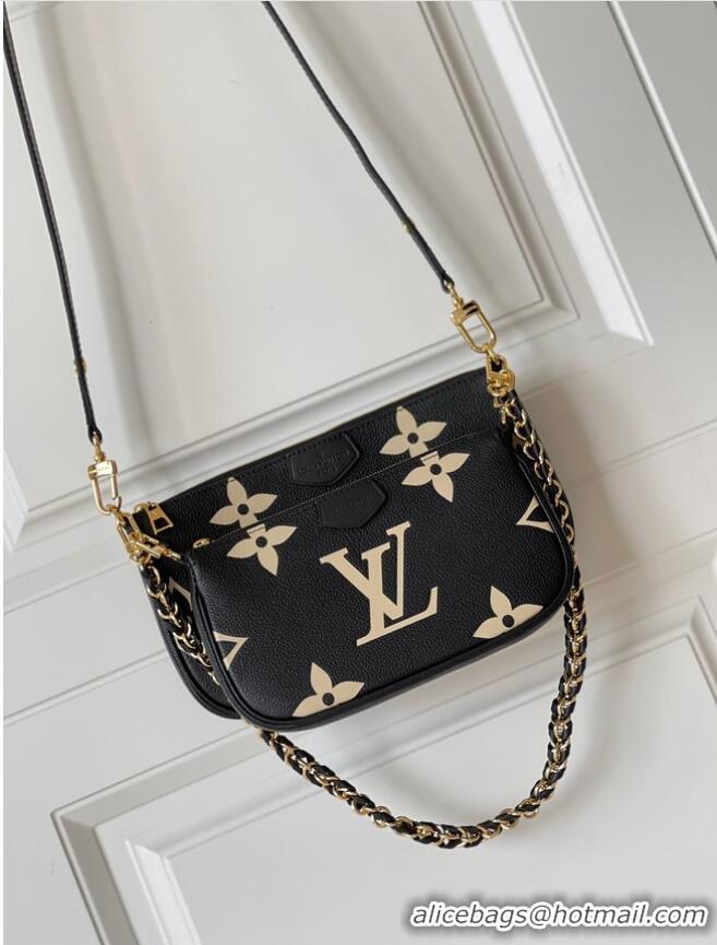 Best Luxury Louis Vuitton MULTI POCHETTE ACCESSOIRES M45777 Black&Cream