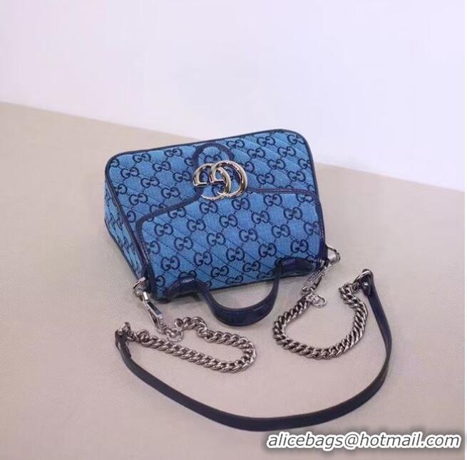 Well Crafted Gucci GG Marmont Multicolor mini top handle bag 583571 Blue