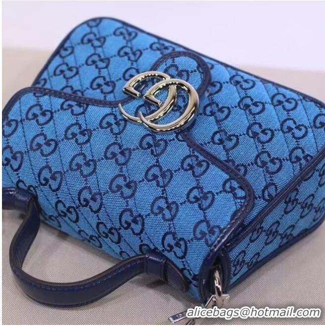 Well Crafted Gucci GG Marmont Multicolor mini top handle bag 583571 Blue