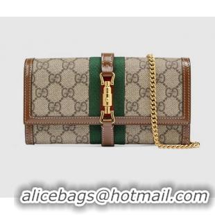 Hot Sell Cheap Gucci Jackie 1961 chain wallet 652681 Brown