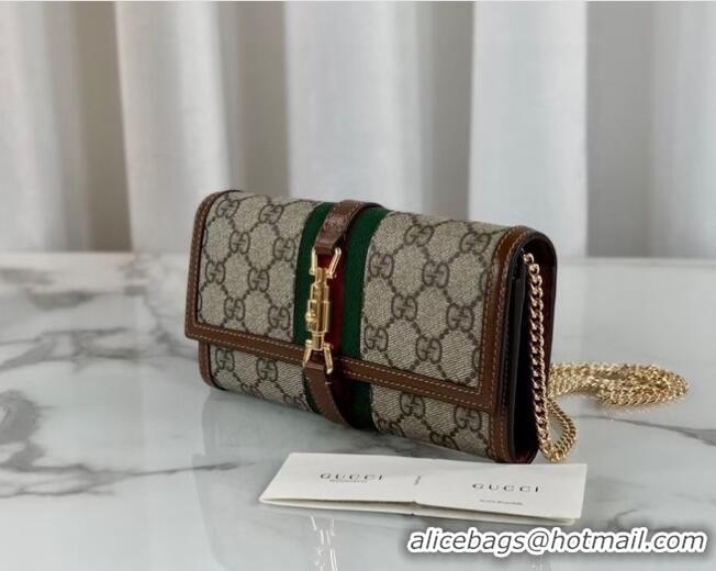 Hot Sell Cheap Gucci Jackie 1961 chain wallet 652681 Brown