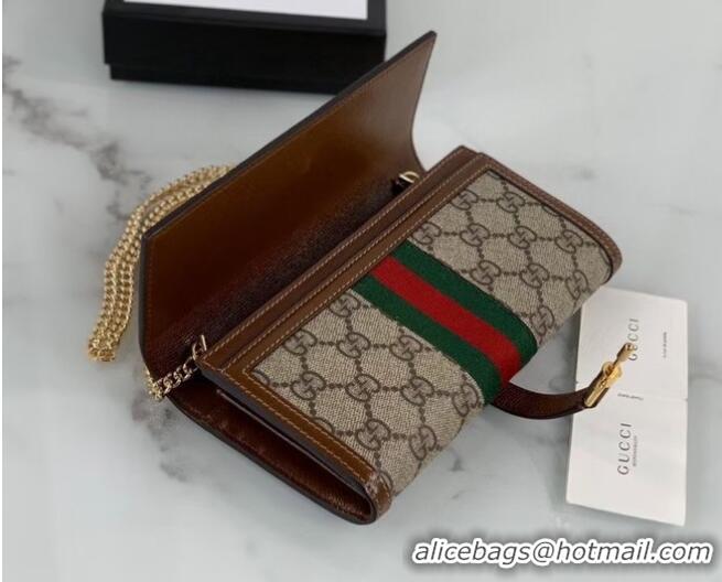 Hot Sell Cheap Gucci Jackie 1961 chain wallet 652681 Brown