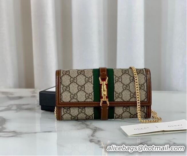 Hot Sell Cheap Gucci Jackie 1961 chain wallet 652681 Brown