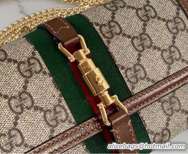 Hot Sell Cheap Gucci Jackie 1961 chain wallet 652681 Brown