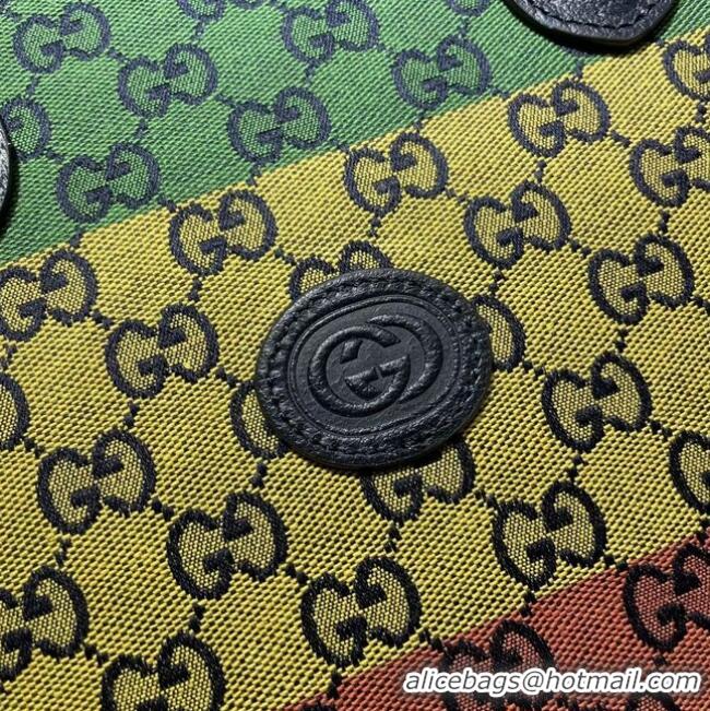 Affordable Price Gucci GG shopping bag 659980 Green&yellow&red& powder