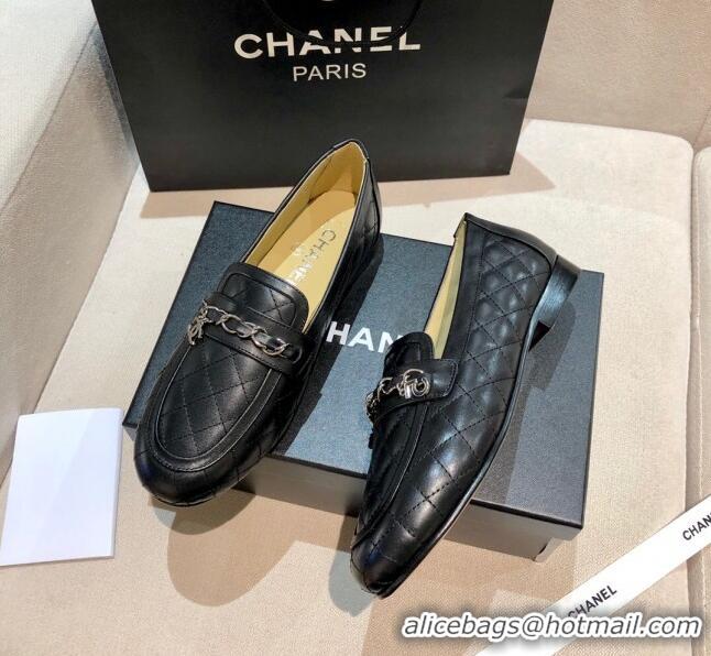 Affordable Price Chanel Lambskin Loafers G37312 Black 2021