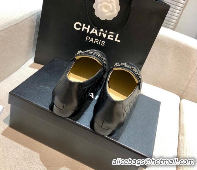 Affordable Price Chanel Lambskin Loafers G37312 Black 2021