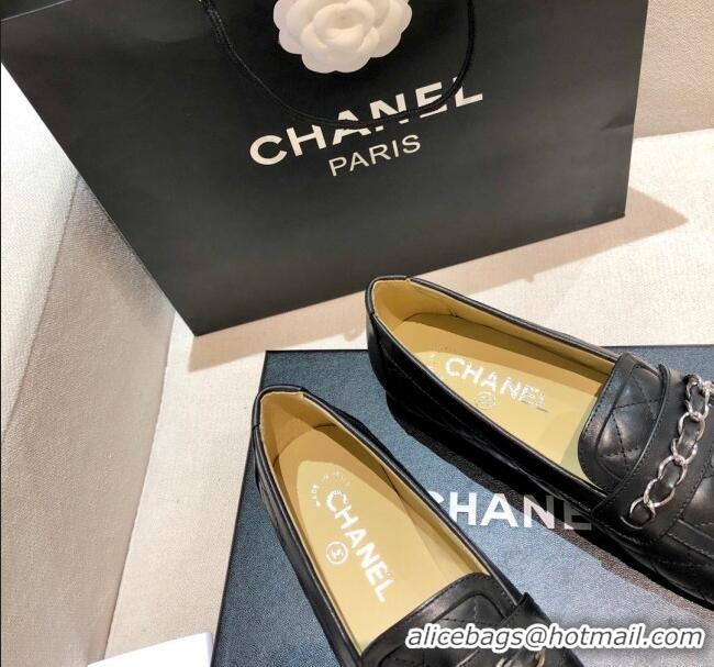 Affordable Price Chanel Lambskin Loafers G37312 Black 2021