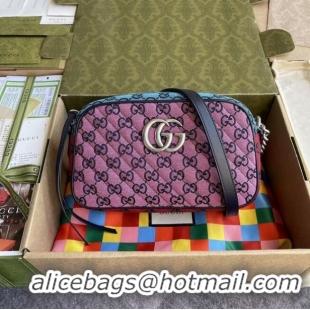 Best Price Gucci GG Marmont Multicolor small shoulder bag 447632 Green&yellow&red& powder