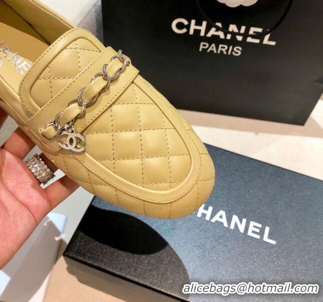 Low Price Chanel Lambskin Loafers G37312 Apricot 2021