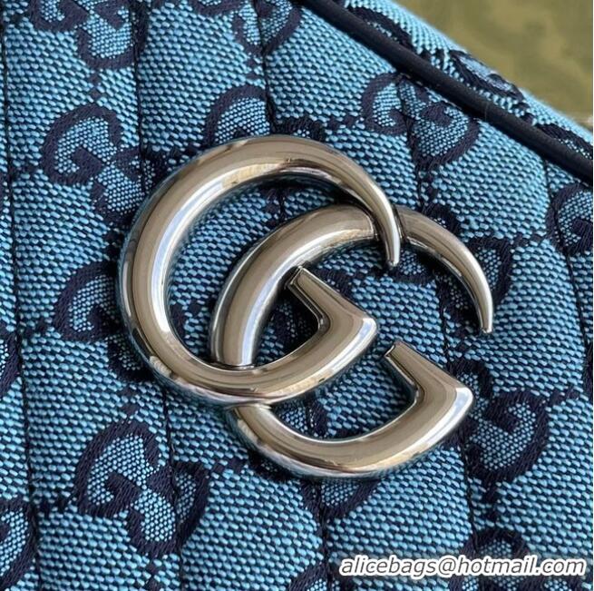 Good Product Gucci GG Marmont Multicolor small shoulder bag 447632 Blue