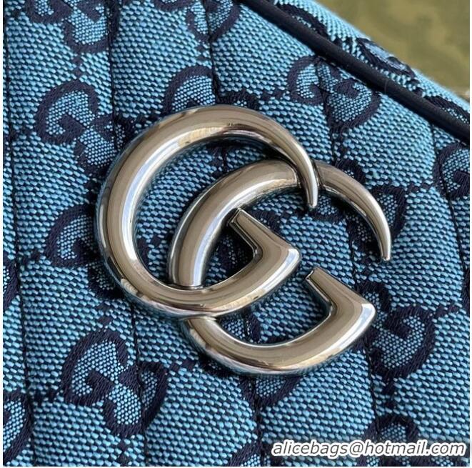 Good Product Gucci GG Marmont Multicolor small shoulder bag 447632 Blue