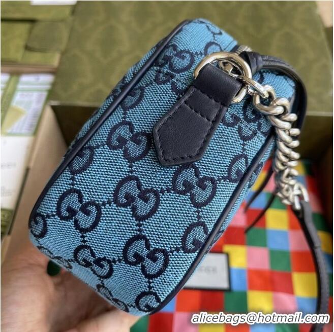 Good Product Gucci GG Marmont Multicolor small shoulder bag 447632 Blue