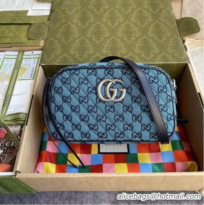 Good Product Gucci GG Marmont Multicolor small shoulder bag 447632 Blue