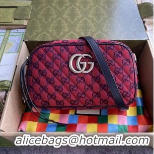 Top Grade Gucci GG Marmont Multicolor small shoulder bag 447632 Red