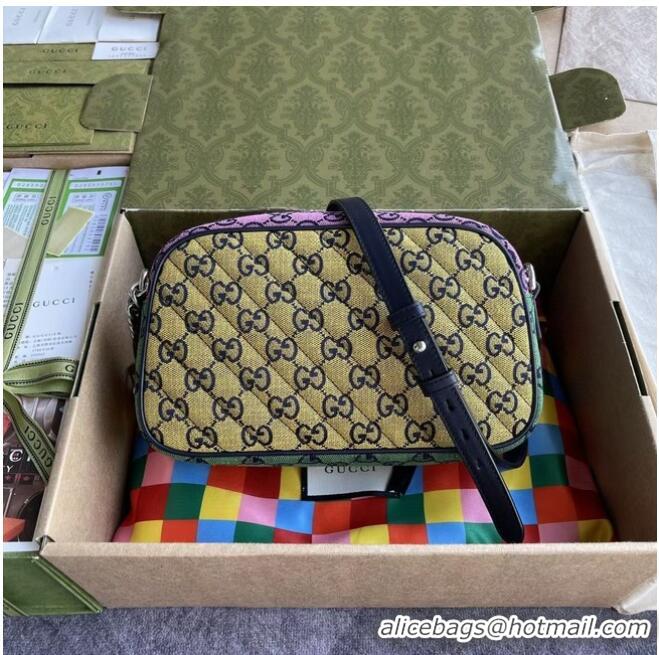 Discount Gucci GG Marmont Multicolor small shoulder bag 447632 red&yellow&green& powder