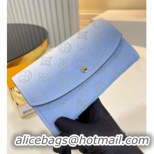 Good Quality Louis Vuitton Mahina Leather IRIS WALLET M60143 Gradient Blue