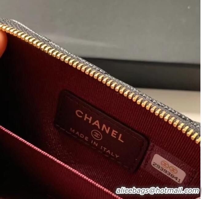 Top Grade Chanel card holder Calfskin AP1650 Black