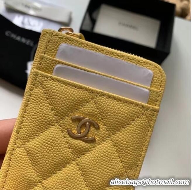 Good Product Chanel card holder Calfskin AP1650 yellow