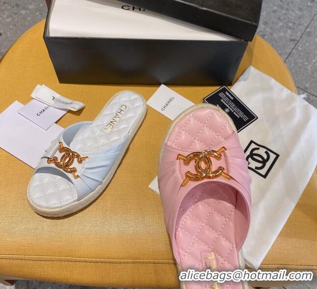 Best Price Chanel Quilted Leather CC Knot Flat Slide Sandals 040812 Pink 2021