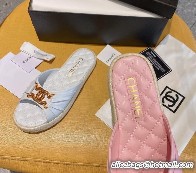 Best Price Chanel Quilted Leather CC Knot Flat Slide Sandals 040812 Pink 2021