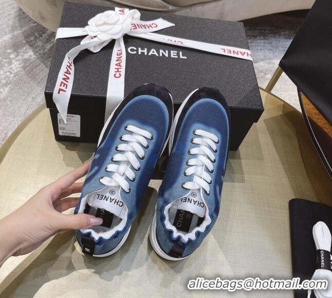 AAAAA Chanel Denim Sneakers G37122 Blue 2021