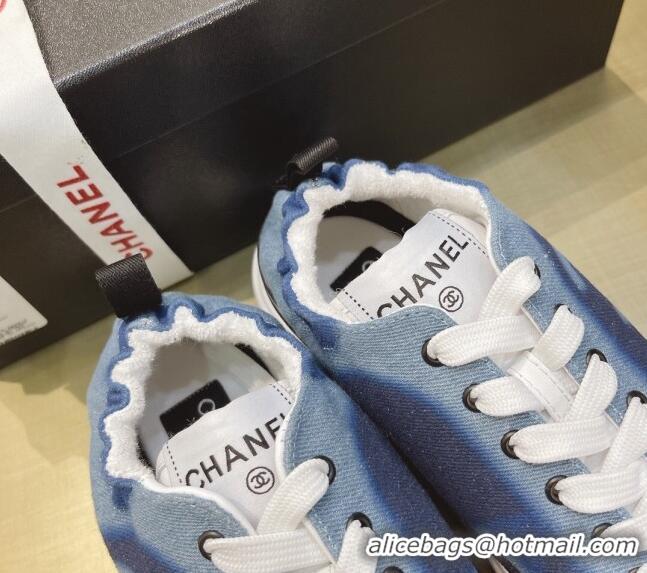 AAAAA Chanel Denim Sneakers G37122 Blue 2021