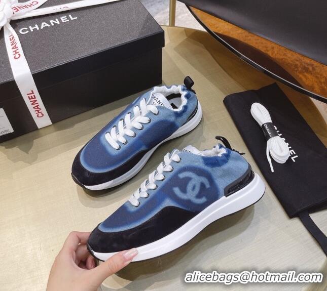 AAAAA Chanel Denim Sneakers G37122 Blue 2021