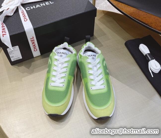 Duplicate Chanel Denim Sneakers G37122 Green 2021