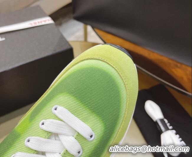 Duplicate Chanel Denim Sneakers G37122 Green 2021