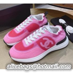 Best Price Chanel Denim Sneakers G37122 Pink 2021